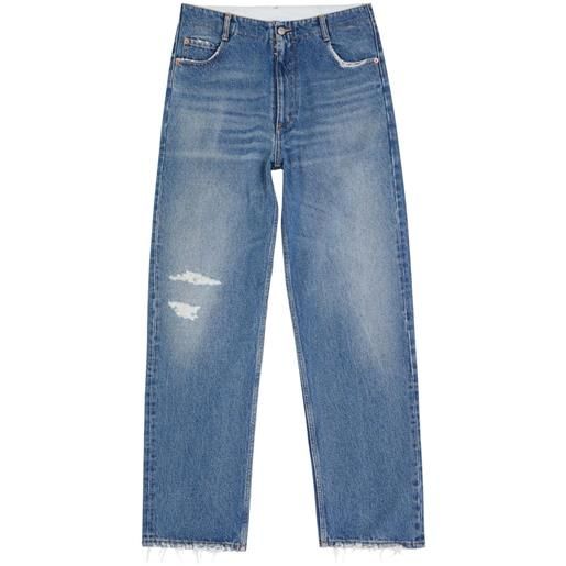 MM6 Maison Margiela jeans dritti con effetto vissuto - blu