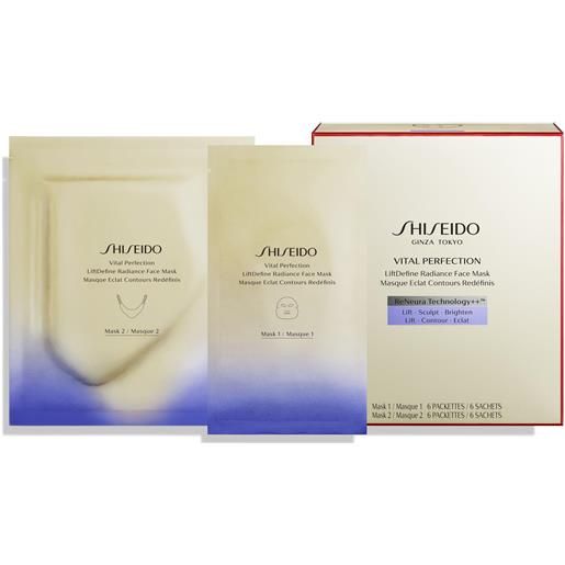 Shiseido vital perfection maschera viso lift. Define radiance, 6 sets