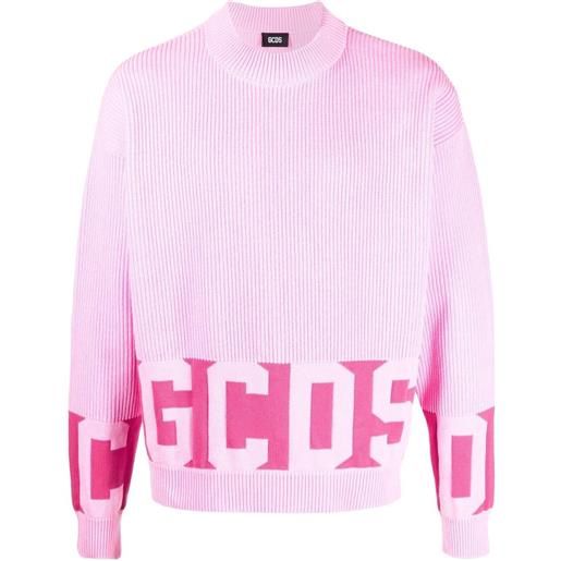 Gcds maglione con logo - rosa