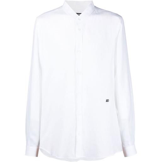 Dolce & Gabbana camicia con placca logo - bianco