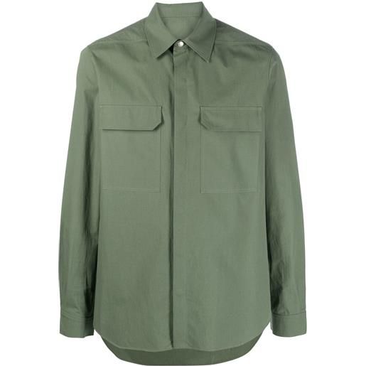 Rick Owens giacca-camicia con bottoni - verde