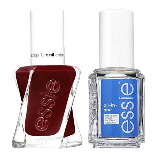 Essie all in one base & top coat colore trasparente per unghie + Essie smalto semipermanente gel a lunga durata 360 spiked with style - 2 cosmetici