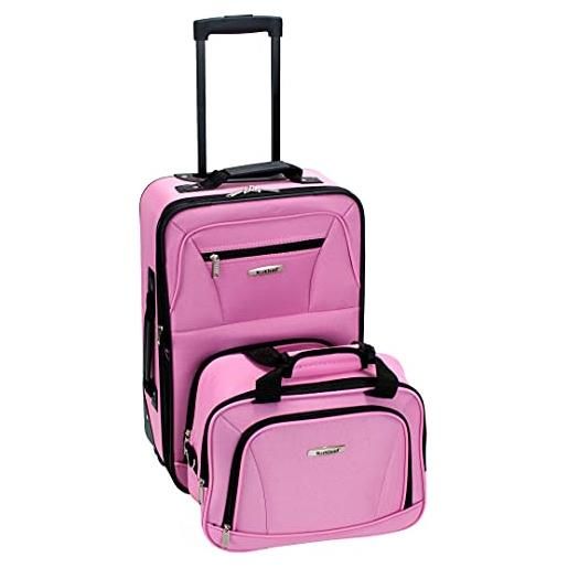 Rockland set di bagagli verticali softside di modo, rosa, taglia unica, set di bagagli verticali softside di modo