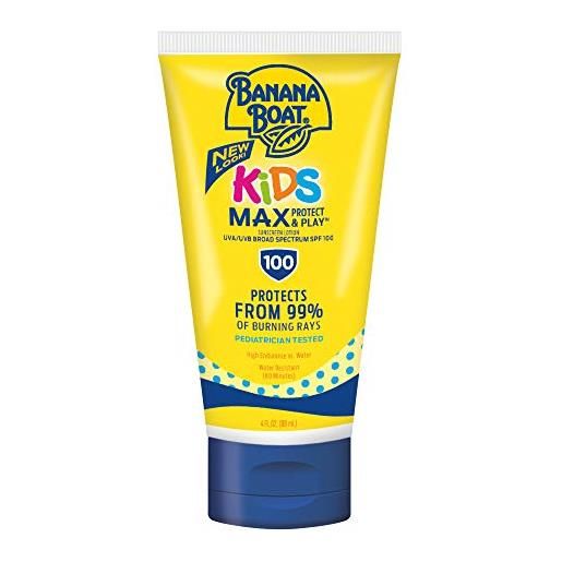 Banana Boat sunscreen kids max protect & play broad spectrum sun care sunscreen lotion - spf 100, 4 ounce by Banana Boat