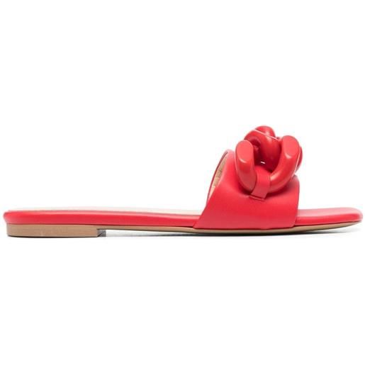 Stella McCartney sandali slides con catena - rosso