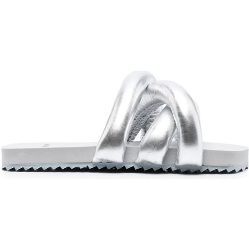 YUME YUME sandali slides tyre con design a incrocio - argento