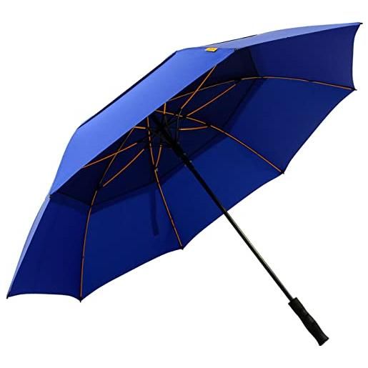 Falcone parapluie de golf homme à ouverture automatique - résistant au vent bleu baleines oranges ombrello classico, 97 cm, 160 liters, blu (bleu)
