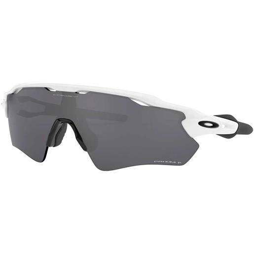 Oakley radar ev path prizm polarized sunglasses bianco, grigio prizm black polarized/cat3