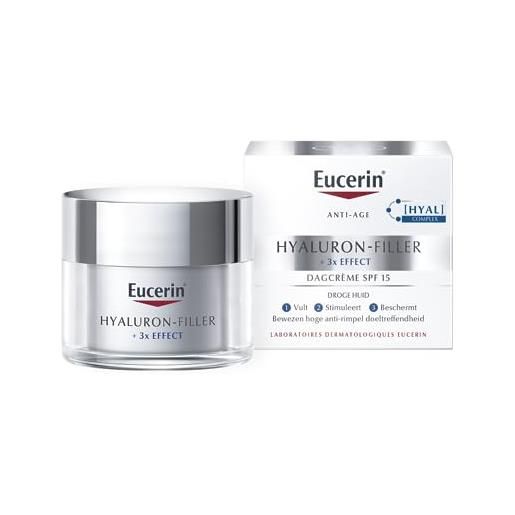 Eucerin hyaluron-filler + 3x effect crema giorno, spf 15, per pelle secca, 50 ml