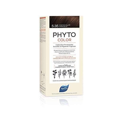 Phyto Phytocolor 5.35 castano chiaro cioccolato colorazione permanente senza ammoniaca, 100 % copertura capelli bianchi