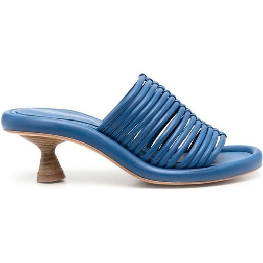 Paloma Barceló mules in pelle con tacco a cono - blu