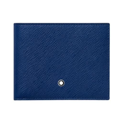 Montblanc portafoglio 6 scomparti sartorial blu