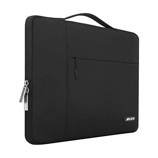 MOSISO laptop sleeve borsa compatibile con mac. Book air 13 m2 a2681 m1 a2337 a2179 a1932 2018-2023/pro 13 m2 m1 a2338 a2251 a2289 a2159 2022-2016, poliestere multifunzionale manica, nero