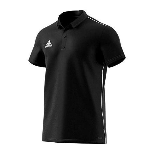 Adidas core18 polo shirt, bambini e ragazzi, nero/bianco, 7-8y
