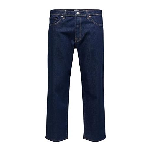 SELECTED HOMME slhloose-kobe 24302 rinse jns w noos, blu jeans scuro, 46 it (32w/32l) uomo
