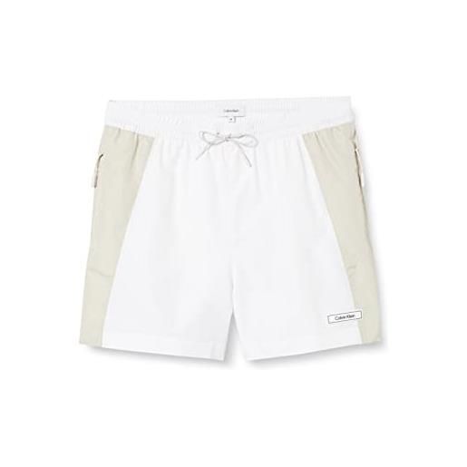 Calvin Klein pantaloncino da bagno uomo medium drawstring lungo, grigio (oil grey), m