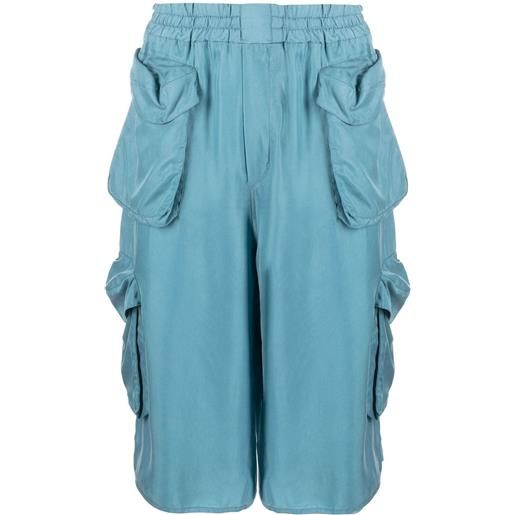Sunnei shorts in stile cargo - blu
