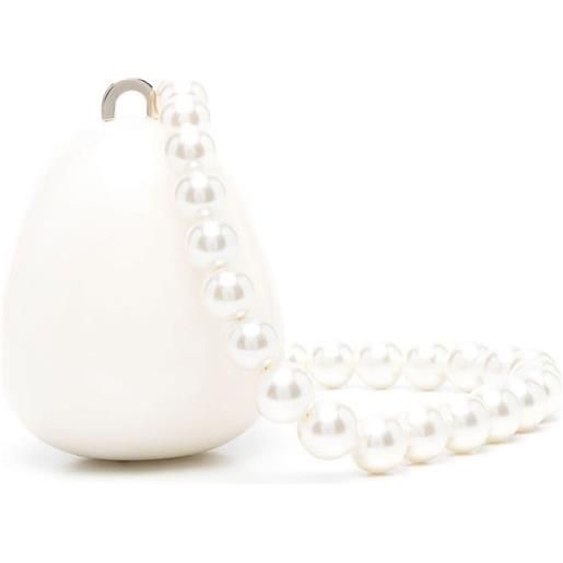 Simone Rocha borsa tote egg con perle - toni neutri