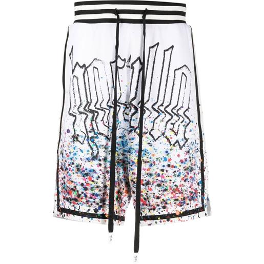 Haculla shorts sportivi smothered in paint - bianco