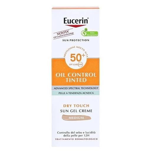 Eucerin oil control tinted dry touch sun gel creme medium spf50+ 50ml