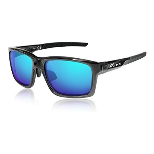 ICECUBE verano occhiali da sole da uomo e donna, polarizzati, protezione uv400, montatura leggera, occhiali da sole sportivi per baseball, grigio cristallo, large