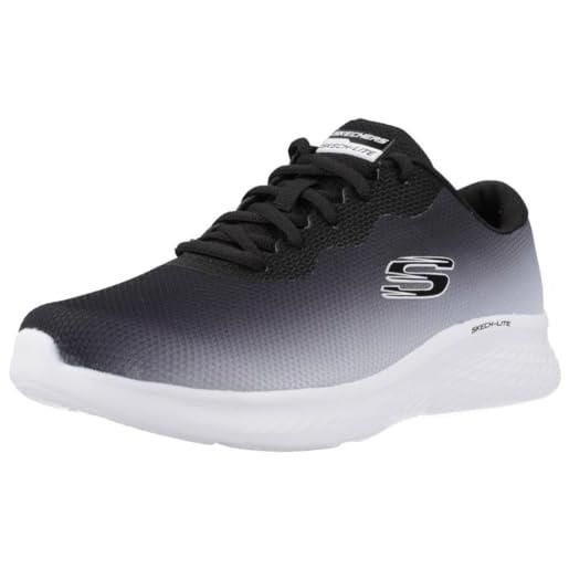 Skechers 149995 bkw, sneaker donna, bordo in rete bianco e nero, 36.5 eu