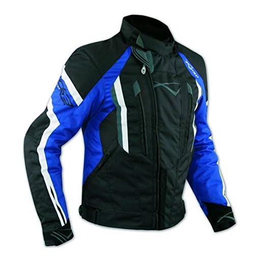 A-Pro giacca cordura moto tessuto impermeabile sport touring sfoderabile blu l