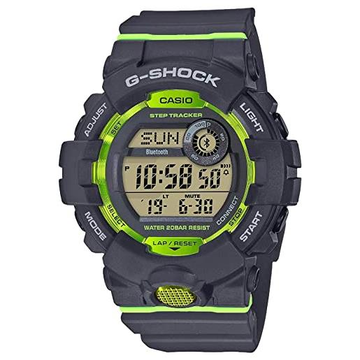 Casio g-shock orologio, steptracker/pedometro, sensore di movimento, 20 bar, bianco, digitale, uomo, gbd-800-4er