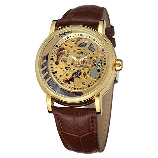 Forsining, orologio da polso da uomo, in acciaio inox, automatico, con tourbillon, codice jag057m4s1