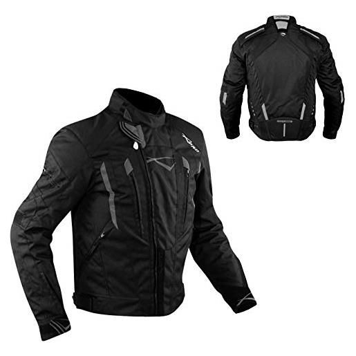 A-Pro giacca cordura moto tessuto impermeabile sport touring sfoderabile nero l