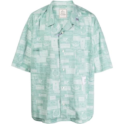 Maison Mihara Yasuhiro camicia con stampa - verde