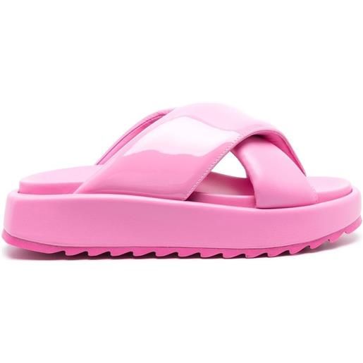 GIABORGHINI sandali slides con design a incrocio - rosa