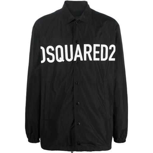 Dsquared2 giacca-camicia con stampa - nero
