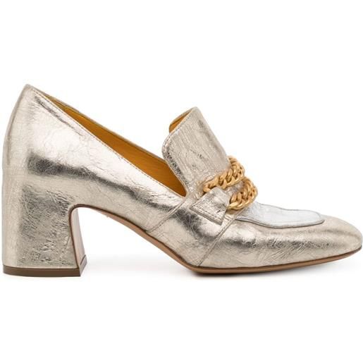 Madison.Maison mocassino con tacco largo - argento