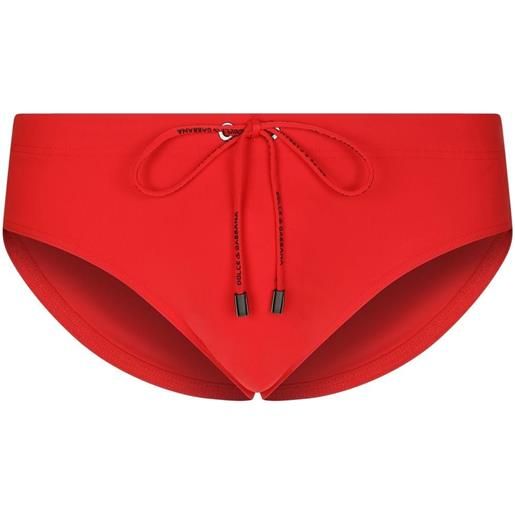 Dolce & Gabbana costume da bagno con logo - rosso