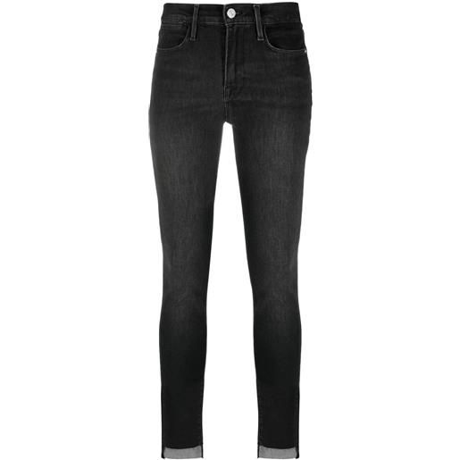 FRAME jeans le high skinny con taglio a vivo - nero