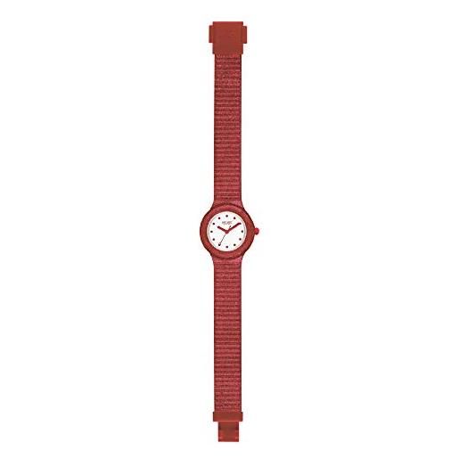 HIP HOP orologio donna sparkling mania quadrante mono-colore bianco movimento quarzo e cinturino silicone rosso hwu1023