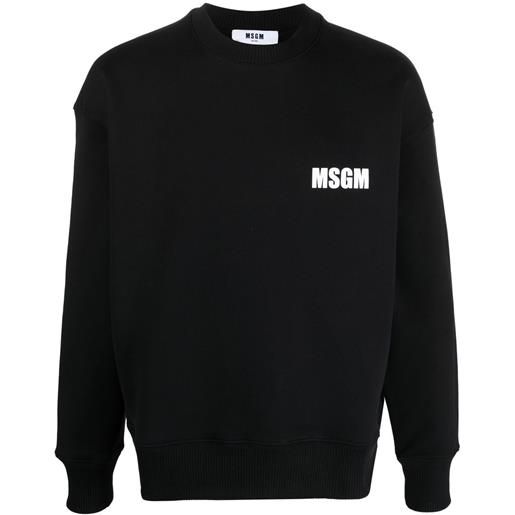 MSGM maglione girocollo con stampa - nero