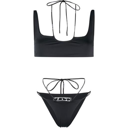 Off-White set bikini con stampa - nero