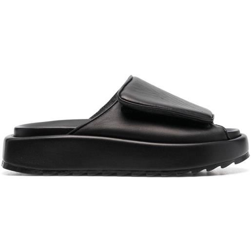GIABORGHINI sandali slides gia con strappo - nero