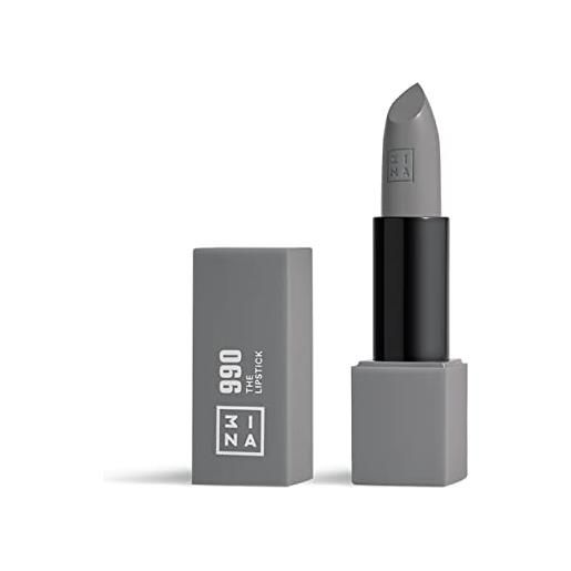 3ina makeup - the lipstick 990 - grigio caldo - rosetto grigio caldo rossetti matte cremosi con vitamina e e burro di karite - alta pigmentazione al profumo di vaniglia - vegan - cruelty free