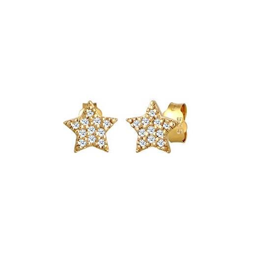 DIAMORE elli diamonds orecchini donne auricolari stelle trend con diamante (0.11 ct. ) in oro giallo 585