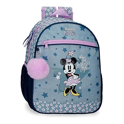 Disney minnie style zaino prescolare adattabile a trolley blu 27x33x11 cm poliestere 9,8l