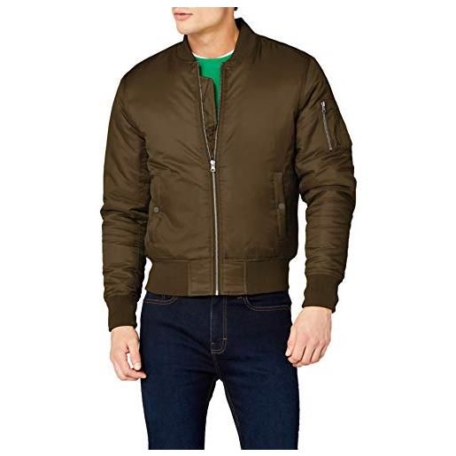 Urban Classics basic bomber jacket, giacca uomo, olive, m