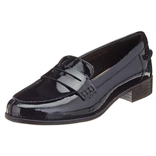 Clarks hamble loafer, mocassini donna, nero (nero black leather), 35.5 eu