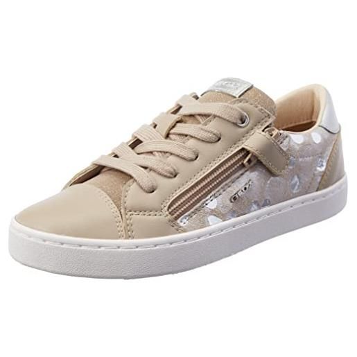 Geox j kilwi girl b, sneakers bambine e ragazze, bianco/argento (off white/silver), 30 eu