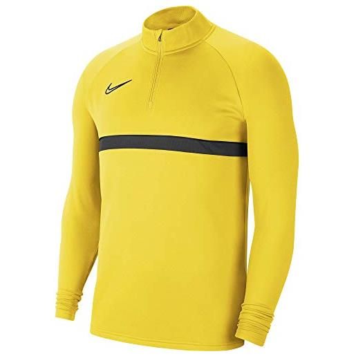Nike felpa da ragazzo acd21 dril top, bambino, maglia di tuta, cw6112-719, giallo/nero/antracite/nero, 8-10 anni