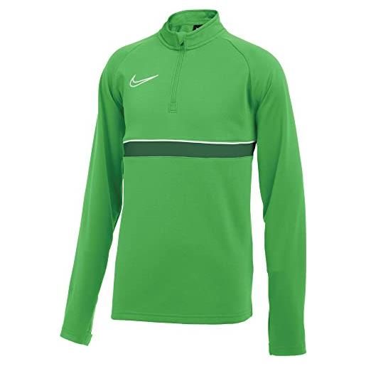 Nike felpa da ragazzo acd21 dril top, bambino, maglia di tuta, cw6112-362, verde chiaro/bianco/pino/bianco, 7-8 anni
