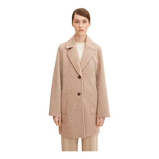 TOM TAILOR le signore cappotto basic boucle 1033903, 27775 - french clay beige melange, l