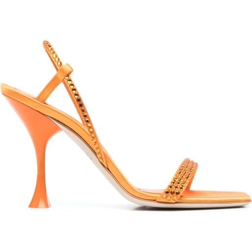 3juin sandali con decorazione di cristalli - arancione